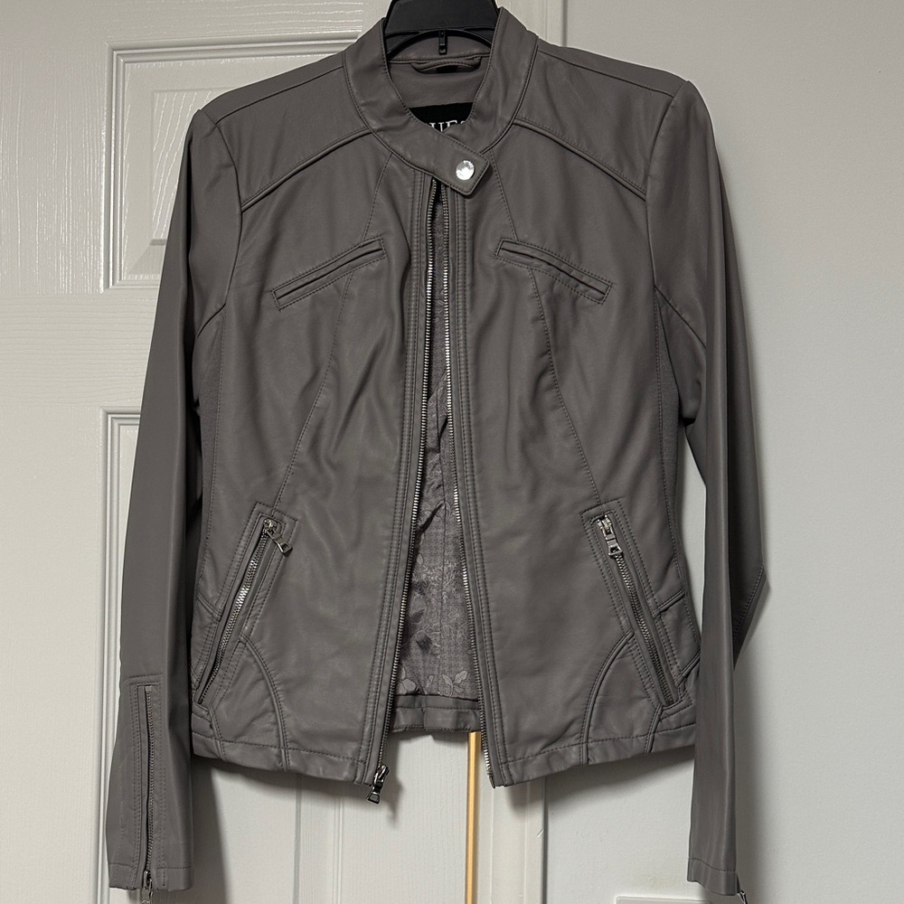 Guess Charcoal Leather Jacket